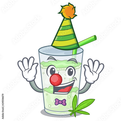 Clown juice lassi bhang isolated on mascot