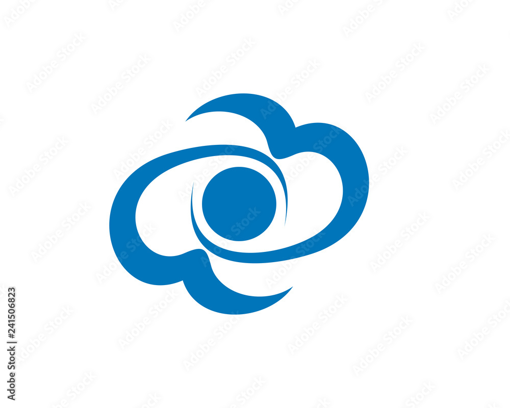 Cloud eye dot logo icon template