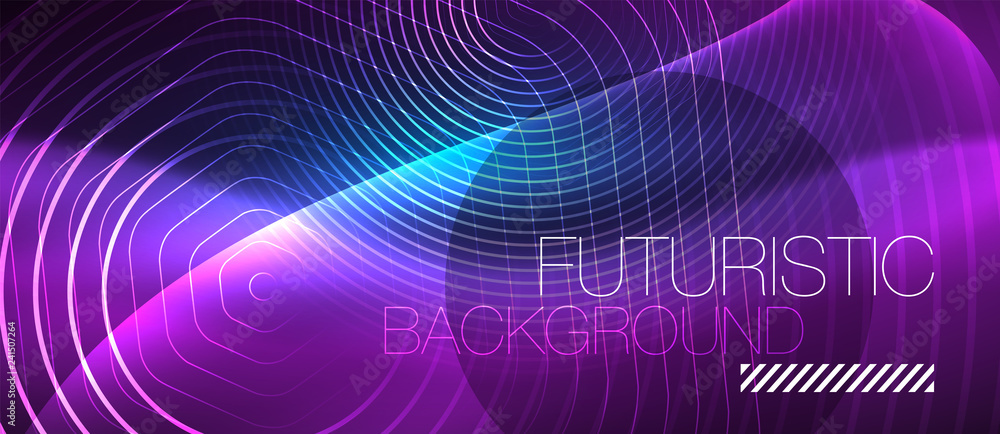 Neon glowing lines, magic energy space blue light concept, abstract background wallpaper design Neon glowing lines, magic energy space blue light concept, abstract background wallpaper design