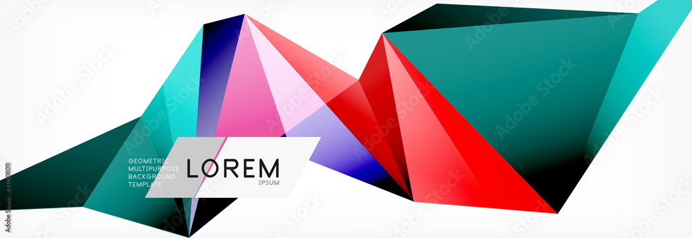 Triangle 3d polygonal art style. Future geometric design. Vector geometry futuristic illustration Triangle 3d polygonal art style. Future geometric design. Vector geometry futuristic illustration