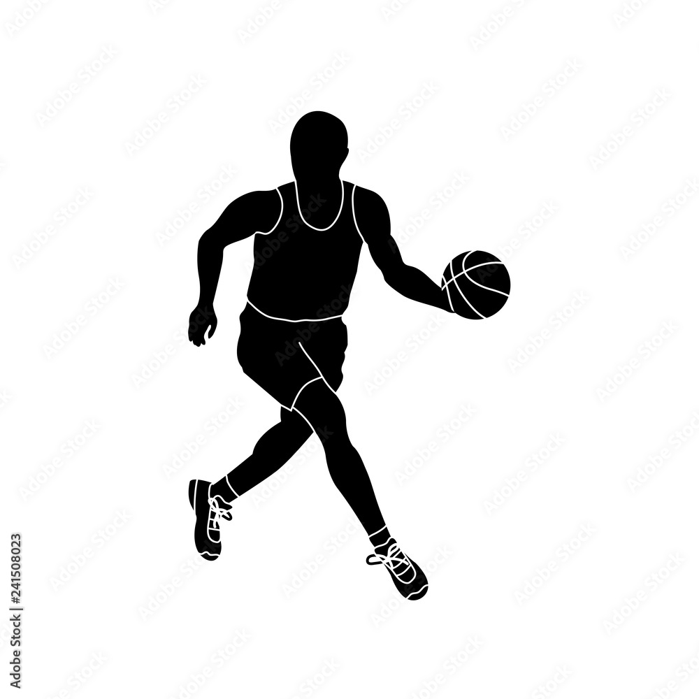Fototapeta premium Basketball player running with a ball vector