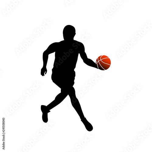 Basketball player running with a ball vector