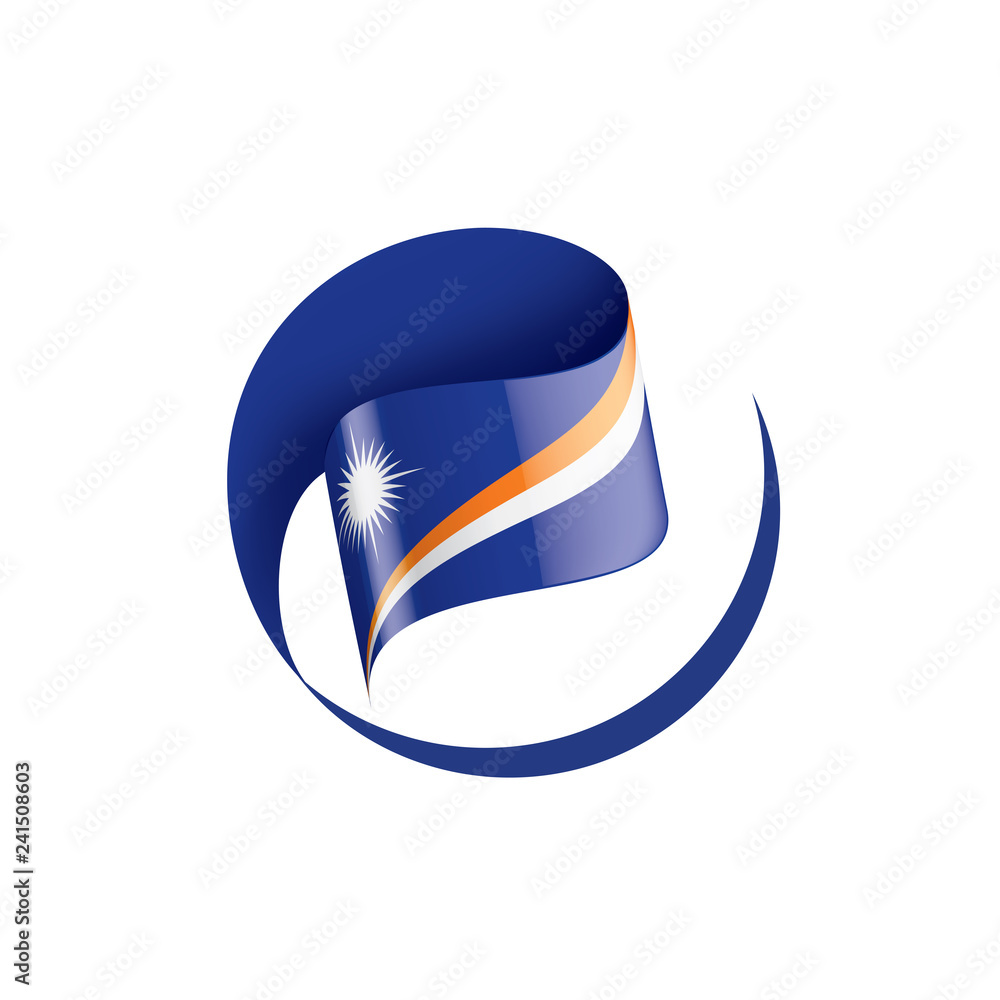 Marshall Islands flag, vector illustration on a white background Marshall Islands flag, vector illustration on a white background