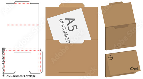 Envelope die cut mock up template Vector illustration.