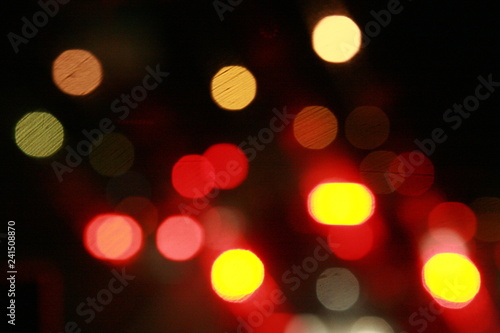 Bokeh. Night light abstract background. Bokeh of light in traffic jam. Element design to background website and banner