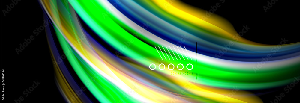 Rainbow color fluid wave lines flow poster. Wave Liquid shapes design Rainbow color fluid wave lines flow poster. Wave Liquid shapes design