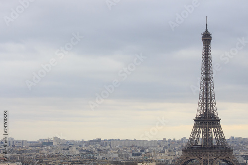 Eiffel Tower During Autumn day in Paris France With Copyspace © engagestock