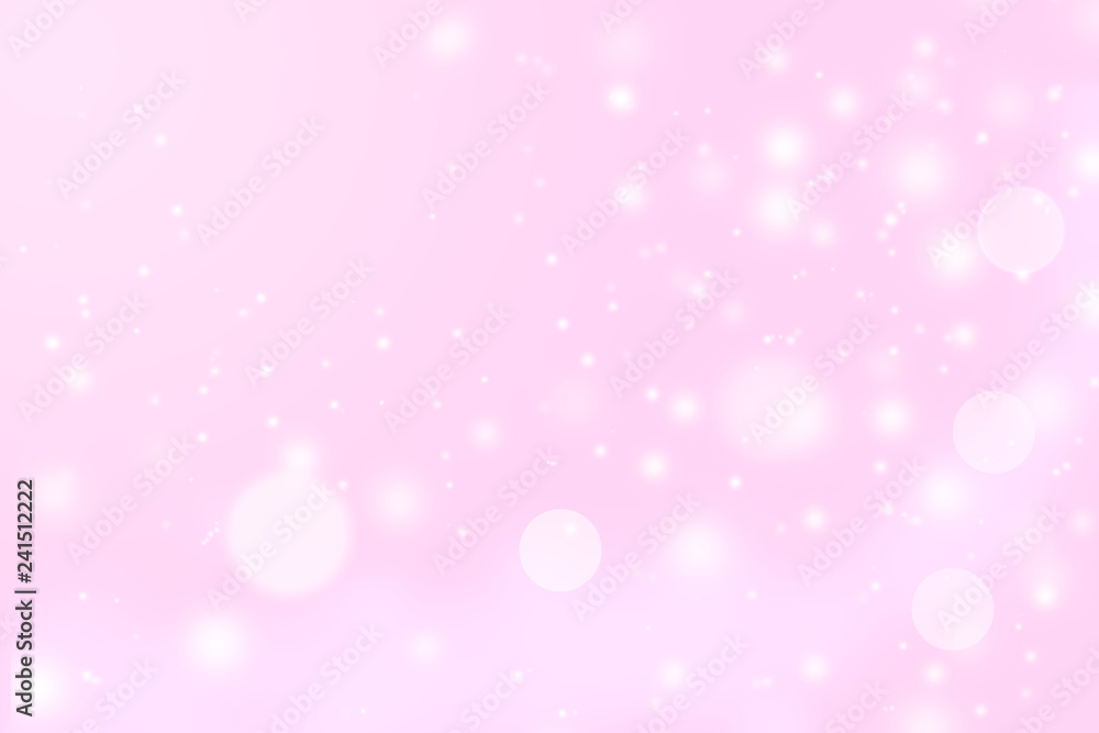 白い光と白い丸い光とボケ(ピンク背景)