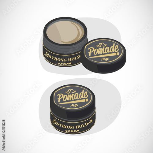 pomade package. close and open - vector