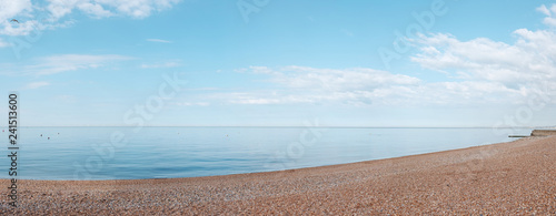 Panoramic view of a beach.