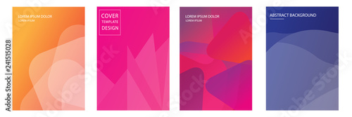 set of abstract geometric shape background with soft gradient color