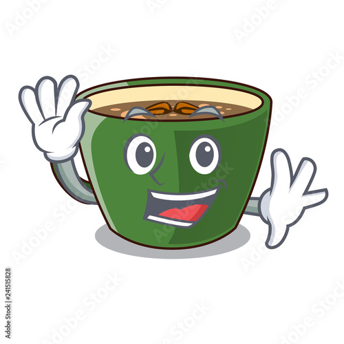 Waving Indian masala tea on character board