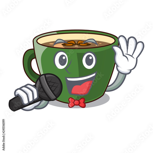 Singing Indian masala tea in cartoon cup