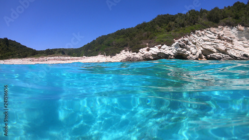 Underwater photo of tropical turquoise sea