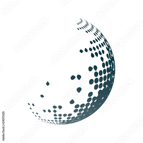 Black halftone badge on white background vector
