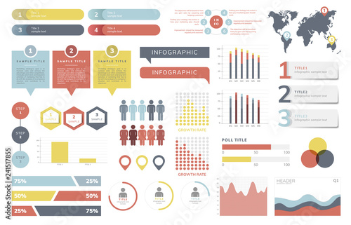 Set of business infograph vectors