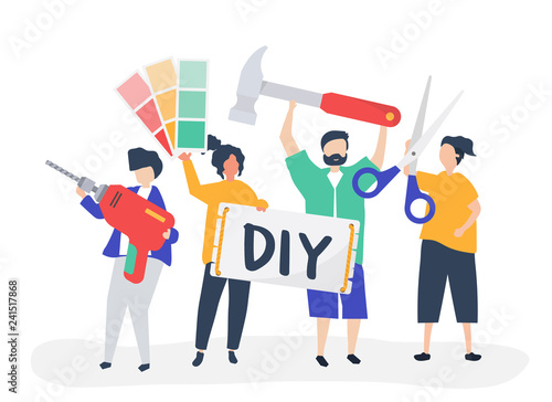Character illustration of DIY home improvement concept