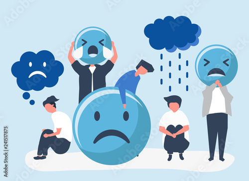 People with depression and unhappiness