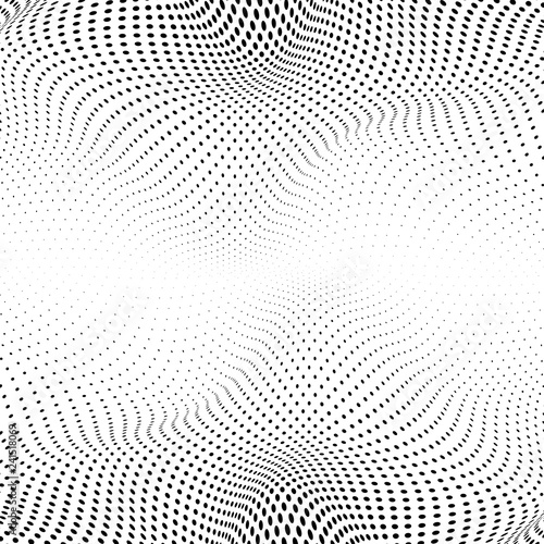 Black wavy halftone on white background vector