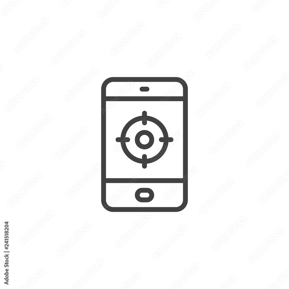 gps navigator mobile app outline icon. linear style sign for mobile concept and web design. Tablet with track location simple line vector icon. Symbol, logo illustration. Pixel perfect vector graphics gps navigator mobile app outline icon. linear style sign for mobile concept and web design. Tablet with track location simple line vector icon. Symbol, logo illustration. Pixel perfect vector graphics