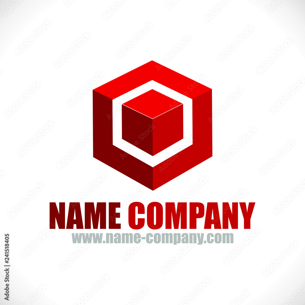 logo cube 3d rouge logo cube 3d rouge