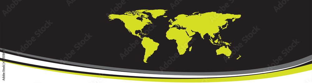 Obraz premium Vector abstract background green world with waves, global business concept. Header and banner