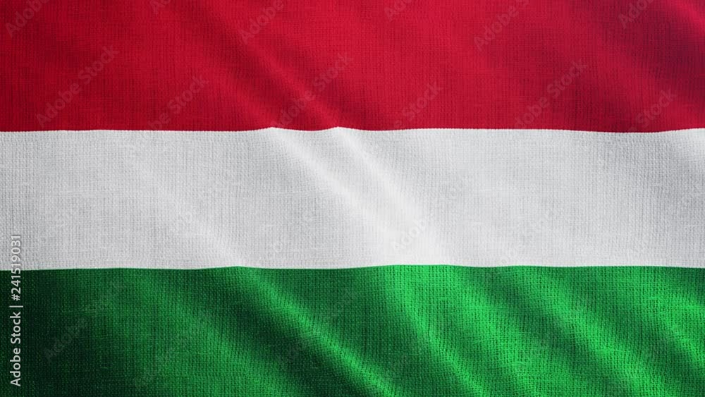 Hungary flag is waving 3D illustration. Symbol of Hungarian national on fabric cloth 3D rendering in full perspective. Hungary flag is waving 3D illustration. Symbol of Hungarian national on fabric cloth 3D rendering in full perspective.