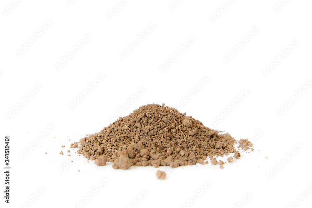 Pile of soil, Dirt pile isolated on white background Pile of soil, Dirt pile isolated on white background