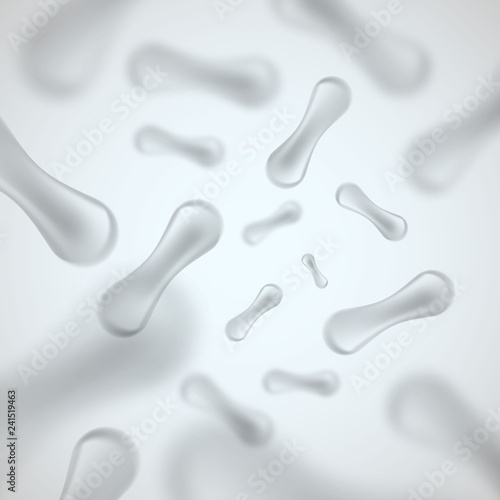 Probiotics Bacteria Vector illustration. Microscopic bacteria closeup.