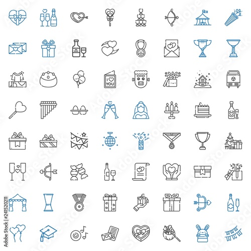 celebration icons set