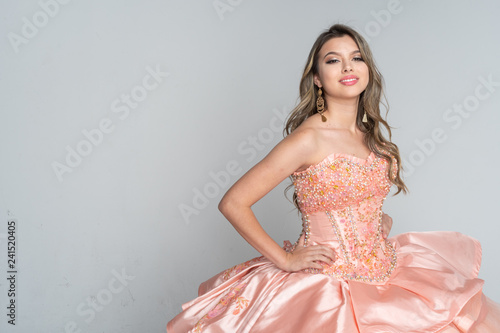 Teen Girl In Quinceanera Dress