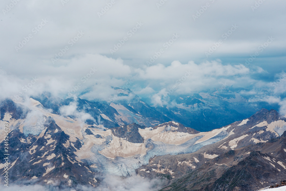 Mountains, glacier and clouds Mountains, glacier and clouds