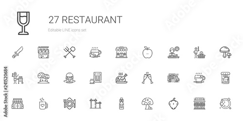 restaurant icons set