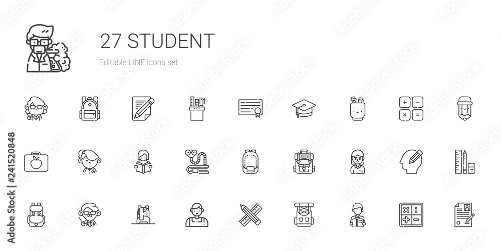 student icons set student icons set