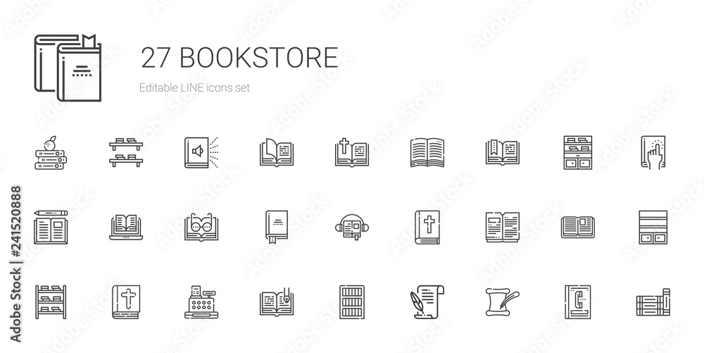 bookstore icons set bookstore icons set