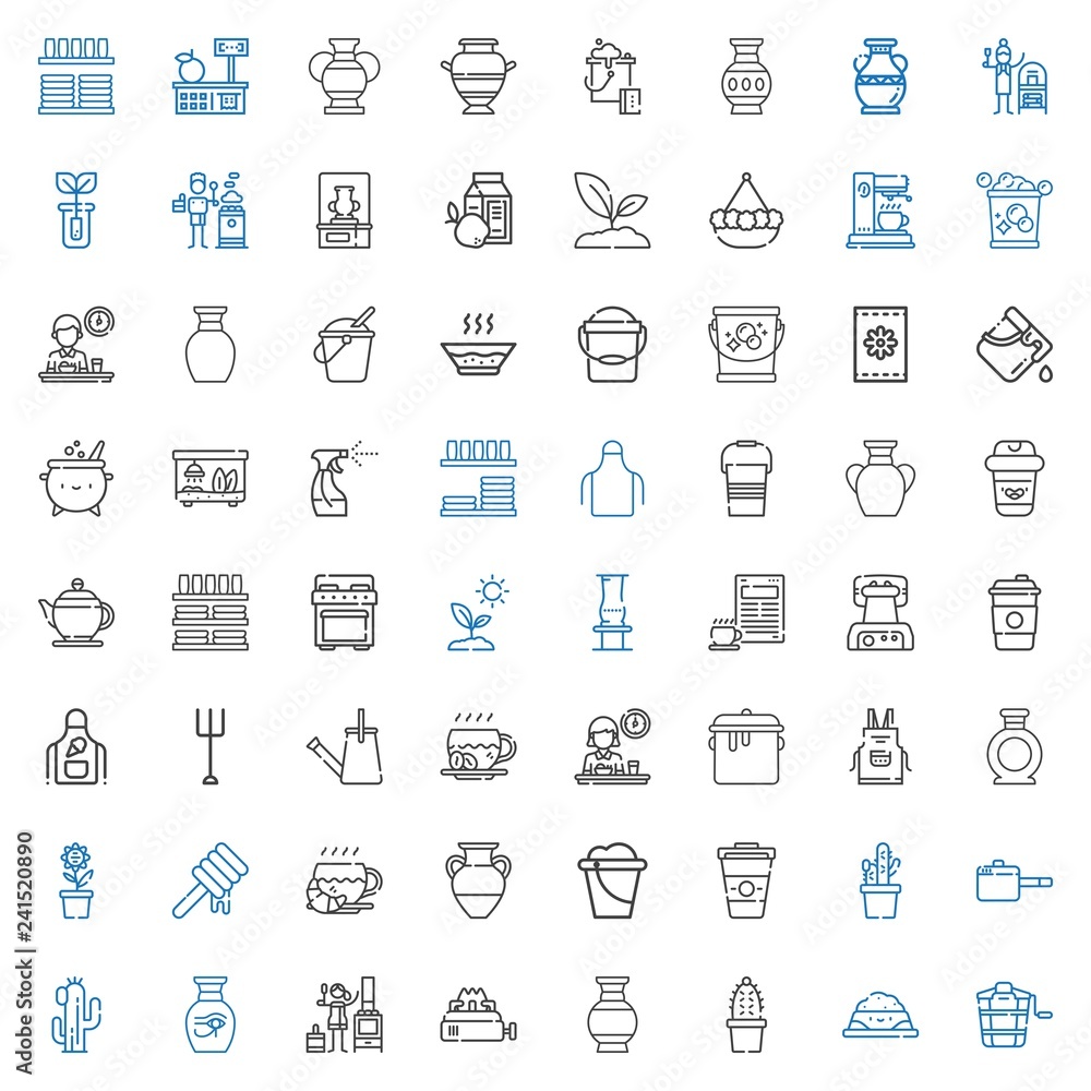 pot icons set pot icons set