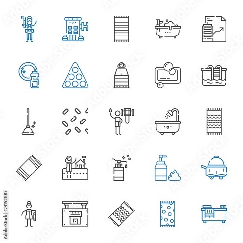 shower icons set