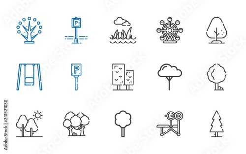 park icons set