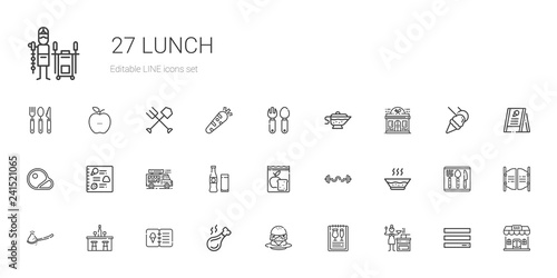 lunch icons set