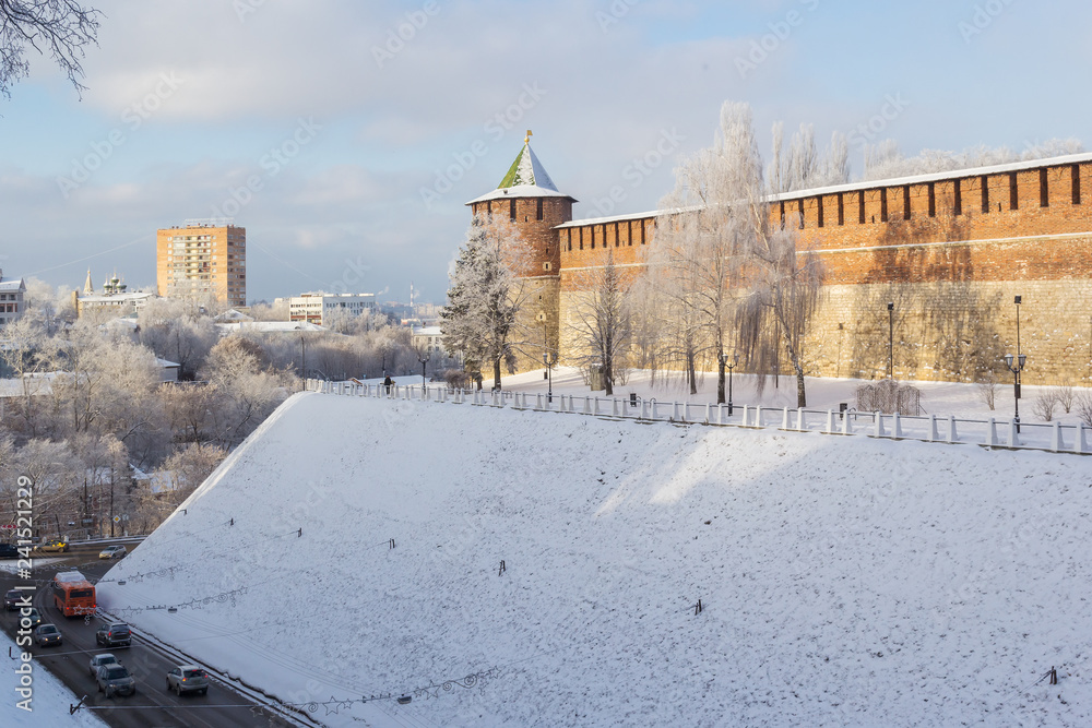 Kremlin Hill in Nizhny Novgorod at winter