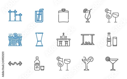 whiskey icons set