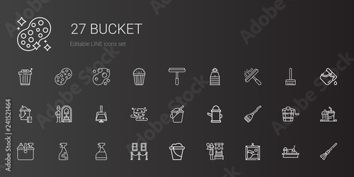 bucket icons set