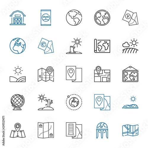 land icons set