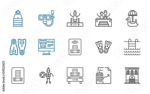 pool icons set