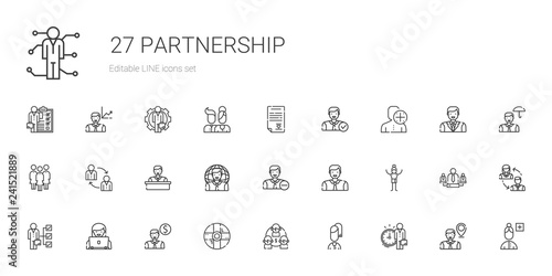 partnership icons set