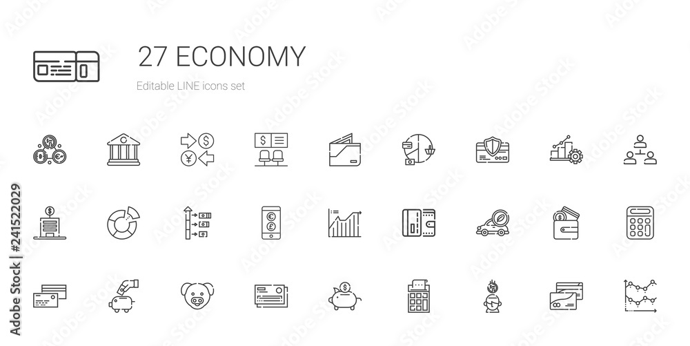 economy icons set