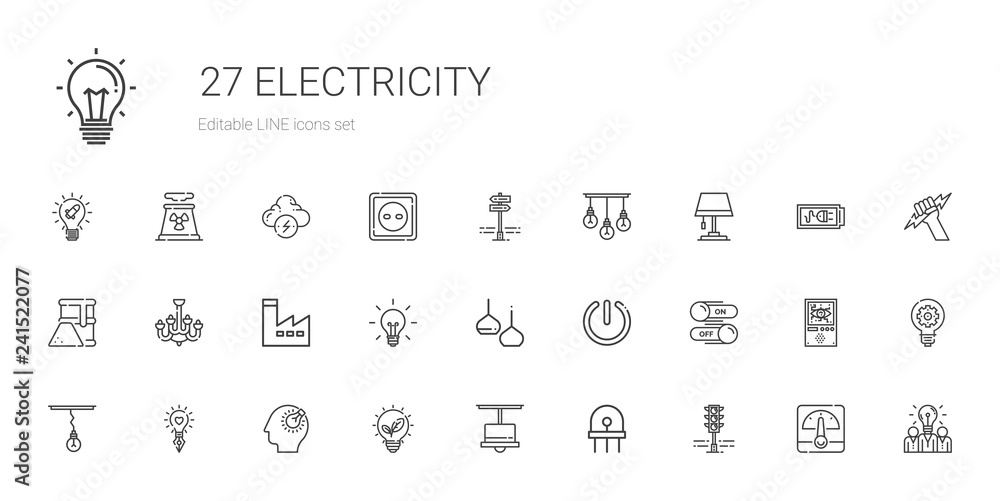 electricity icons set electricity icons set