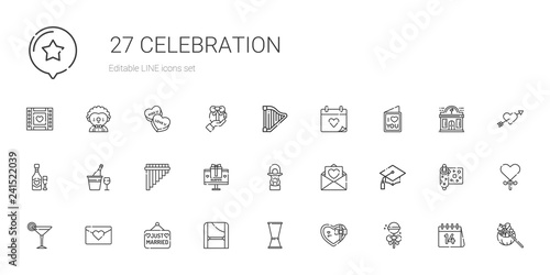 celebration icons set