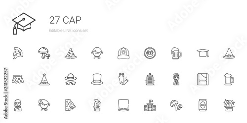 cap icons set