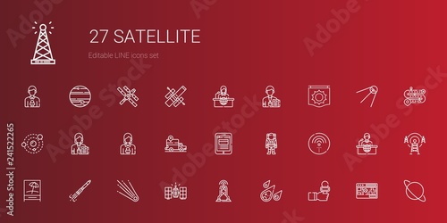 satellite icons set